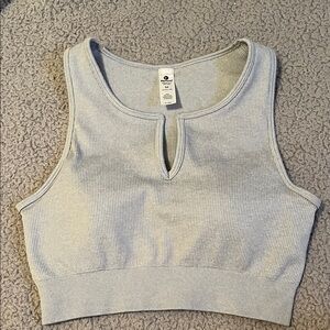 Light Gray Ribbed Tank Top